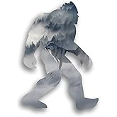 Bigfoot Sasquatch Laminated Vinyl Decal Sticker | 5.5-Inch by 4-Inch | Custom Overlay Sticker Series (PD3217)