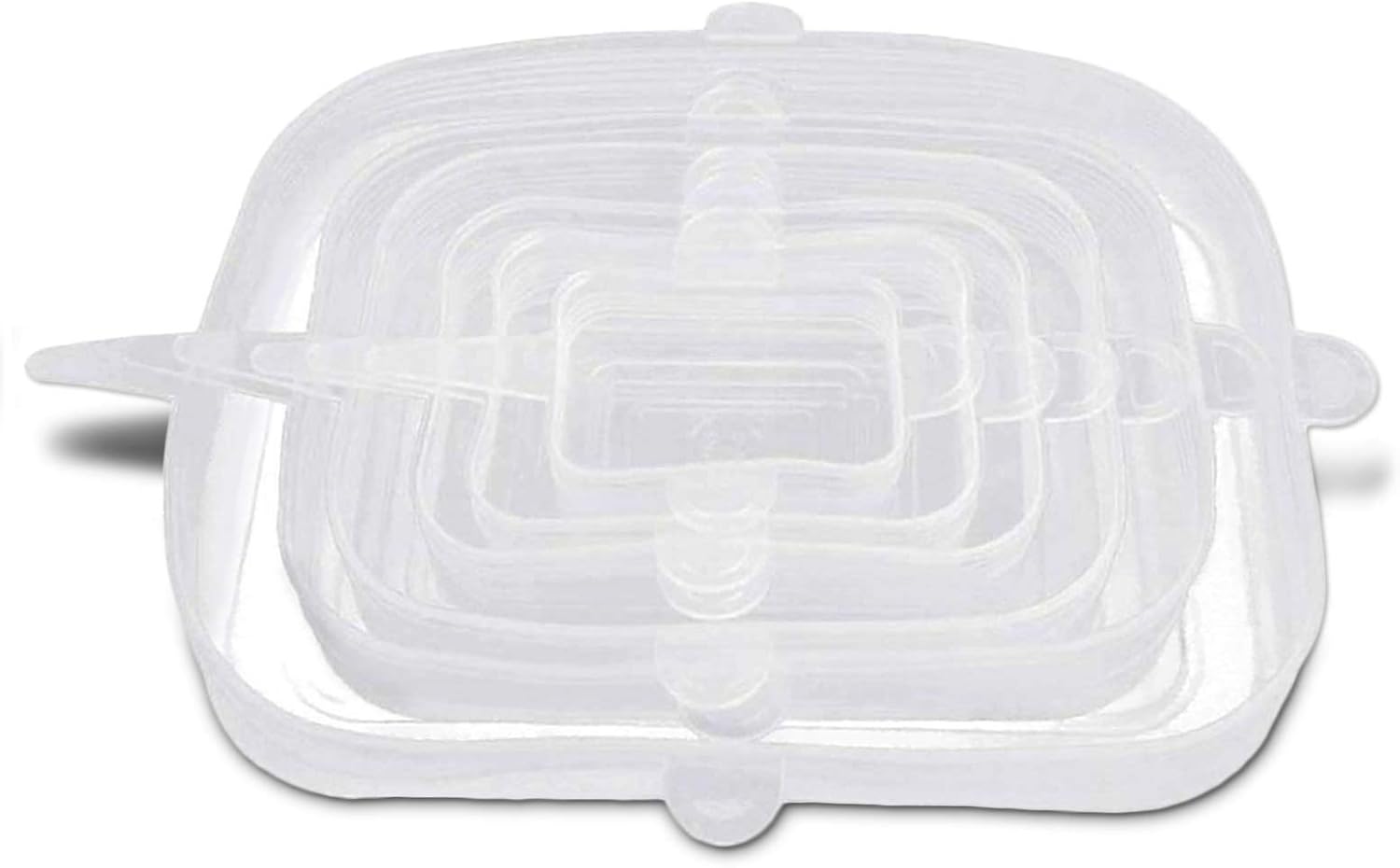 Gift2U 6pcs Silicone Stretch Lids, White Square Reusable Airtight Food