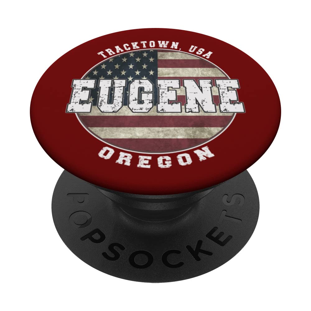 Eugene Oregon, Vintage American flag PopSockets Swappable PopGrip