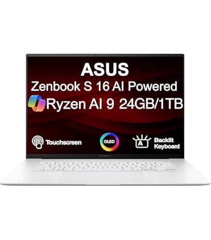Amazon.com: ASUS Zenbook S16 - Computadora portátil con pantalla