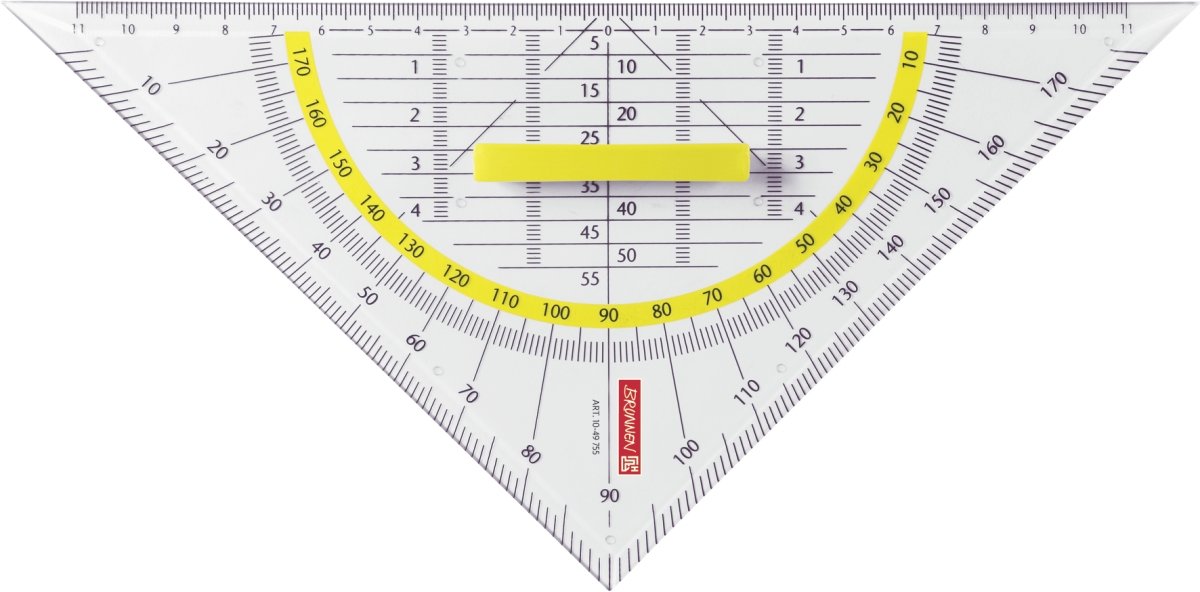 Brunnen Set Square with Grip 22 cm Transparent