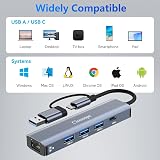 Clomnpe 5 In 2 USB C Hub Gigabit Ethernet 1000M 3x USB 3.0 USB-C for MacBook XPS view 7