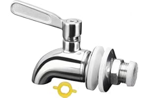 304 Stainless Steel Beverage Dispenser Spigot – Leak-Proof Replacement Faucet for Glass Drink Jars, Water, Juice & Tea, Polis