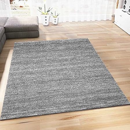 VIMODA Wohnzimmer Teppich Modern Meliert Kurzflor Farbechtheit Pflegeleicht in GRAU 160x230 cm