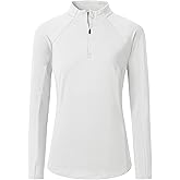 AIRIKE Long Sleeve Golf Polo Shirts for Women Stand Up Collar Thermal Fleece Casual Athletic Womens Tops