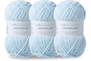 MOJADREAM 3PCS 3.5oz Chenille Yarn for Blankets Amigurumi: Soft Velvet Baby Yarn Blanket Knitting and Crocheting Bulky 5# Yarn 3 Skeins of 100g (Light Blue)