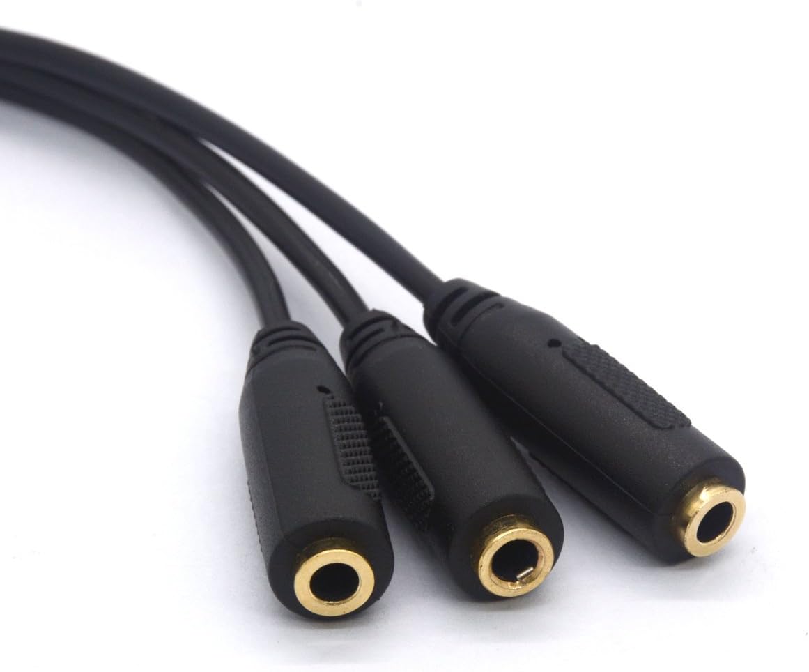 tomost 3 way 3.5mm Headphone Splitter Gold Plated 3.5mm TRRS Male to 3 x 3.5mm TRRS Female Cable 4 pole 1/8 inch Male to 3 Female Connectors - Image 3