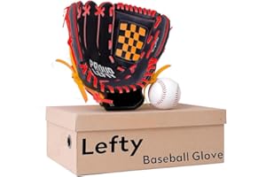 KING MILLS Left Handed Baseball Glove for Kids, Entry-Level Left Handed Baseball Glove, Durable Lefty Tball Gloves for Kids Youth Training. 10.5in, Age 4-7