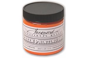 Jacquard Professional Screen Print Ink, Water-Soluable, 4oz Jar, Orange (103)
