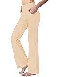 Keolorn Women's Bootcut Yoga Pants with Pockets