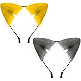 anpiwshjo Fox Ears Headband, Furry Headband for Women, Halloween and Christmas Costumes Cosplay Party, Costume Headwear