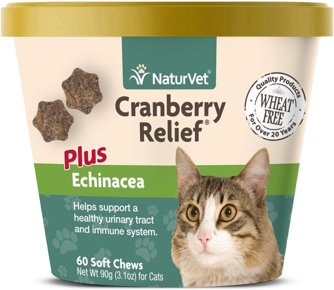 NaturVet Cranberry Relief Plus Echinacea for Cats, 60 ct Soft Chews, Made in USA Amazon.ca Pet