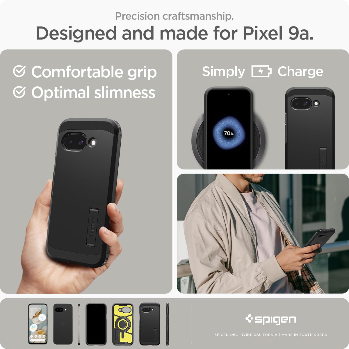 Spigen Pixel 9a Case Tough Armor (Ai) MagFit Compatible w/ MagSafe | Black