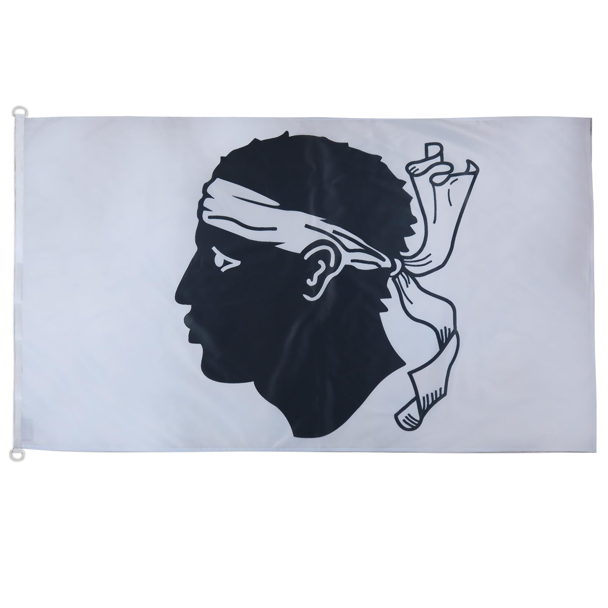 AZ FLAG - Corsica Flag - 3x5 Ft - For Outdoor - French region of Corse Banner Knitted Polyester with Two Plastic Rings - Fade Resistant - Vivid Colors - 3' x 5' Feet - 150x90 Cm