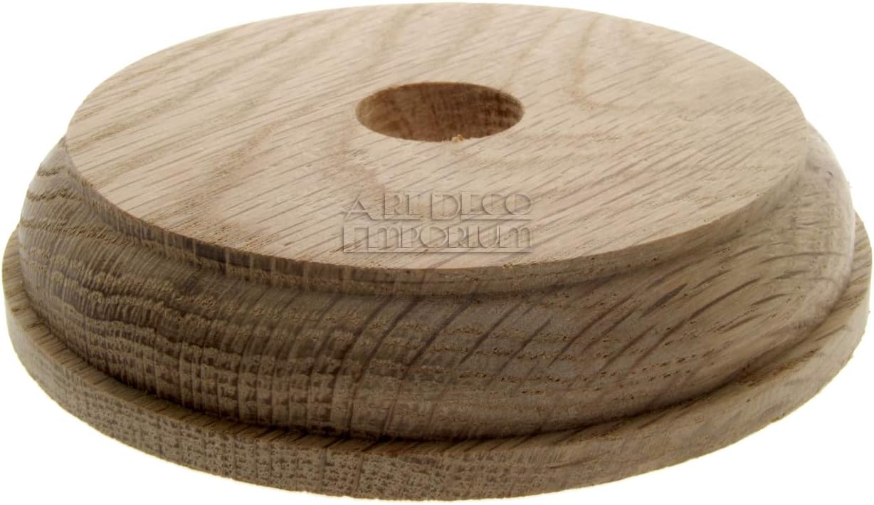 Solid Natural Oak Ogee Profile Round Mount for Period Vintage and Bakelite Ceiling Roses, Ceiling Rose Mount, 1 Pack
