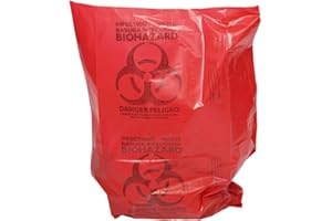 ZEE GREEN BAGS 24" x 32" x 1.3 mil 12 to 16 Gallon Red Plastic Biohazard Infectious Waste Can Liners (500/case)