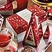 Tea Forte Presentation Box Presentation Box Tea Sampler Gift Set, 20 Assorted Variety Handcrafted Pyramid Tea Infuser Bags (Warming Joy - Red/Gold)
