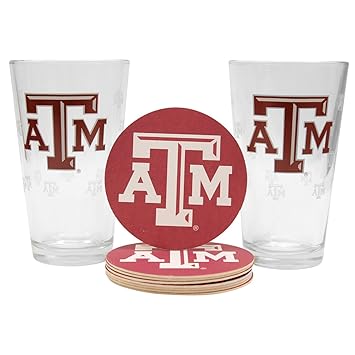 Ncaa Pint Glass And Coaster Set 2 Pack Texas Am Aggies Ncaa Pint Glass And Coaster Set 2 Pack Texas Am Aggies