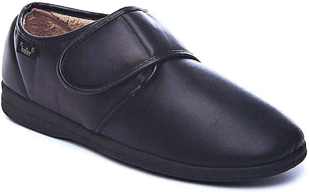Men's Dr Keller Soft Memory Foam Slippers Hadley Twin Gusset with