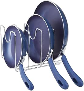 mDesign Soporte para sartenes, ollas y tapas – Organizador de tapaderas