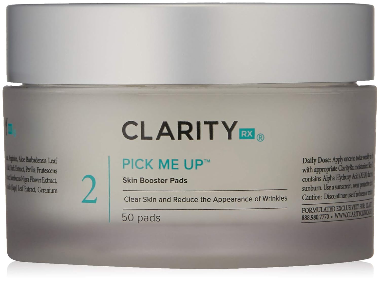 ClarityRx Pick Me Up Booster Pads - Exfoliating Facial Pads for Acne Prone Skin- Ideal for Clarifying Imperfections and Soften Wrinkles