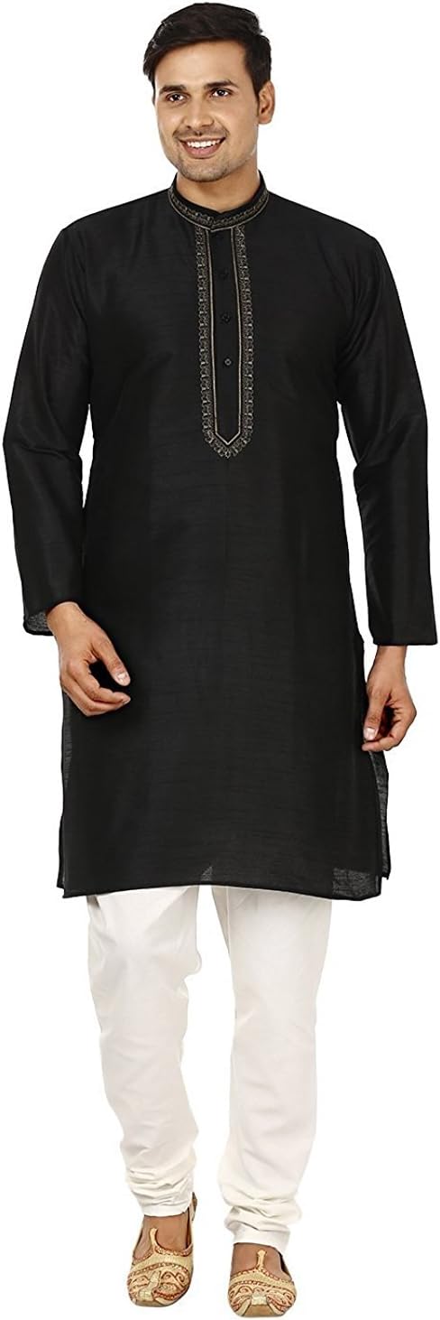 BESTMEN Fashion Ethnic Embroidered Mens Kurta Party Wear Designer Indian Clothing