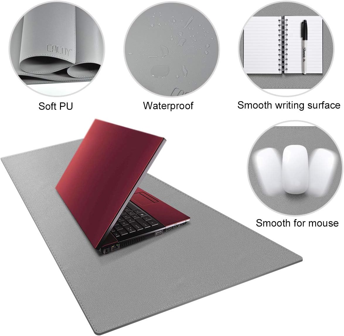 Cacoy 100x40 cm PU Leather Desk Pad - Image 4