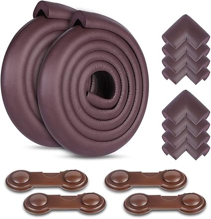 Amazon Wayone コーナークッションガード 赤ちゃん 安全対策 グッズセット ドアロック コーナーガード ぶつかり防止クッション 衝撃吸収 クッション ベビー セーフティーグッズ ロールタイプ けが防止 角用 両面テープ セット 頭 あたま ごっつん防止 地震対策