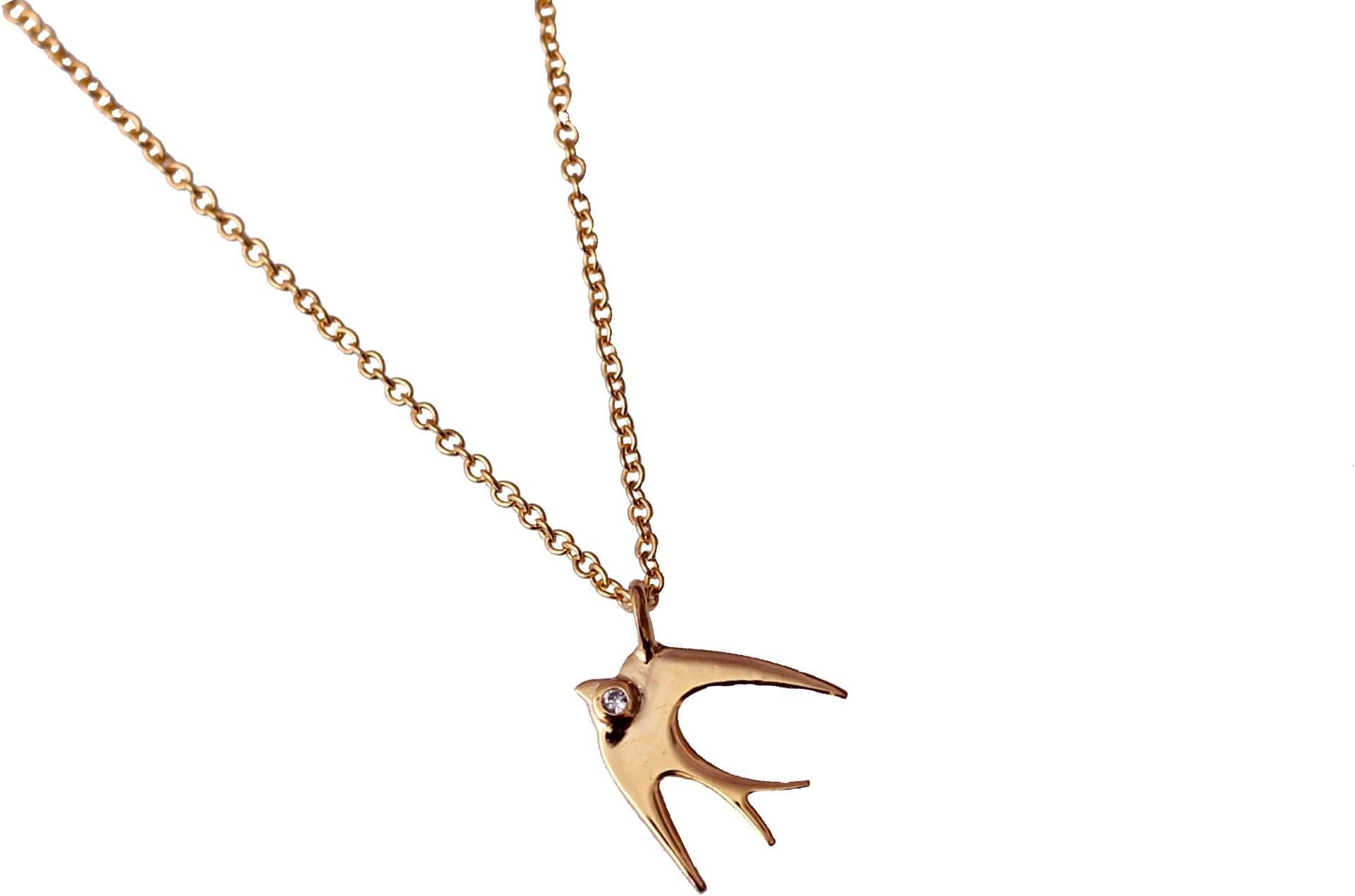 Small Delicate Sparrow Bird Necklace
