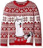 Blizzard Bay Big Boys' Llama Fitness Xmas Sweater, Red Combo, 8/10 S