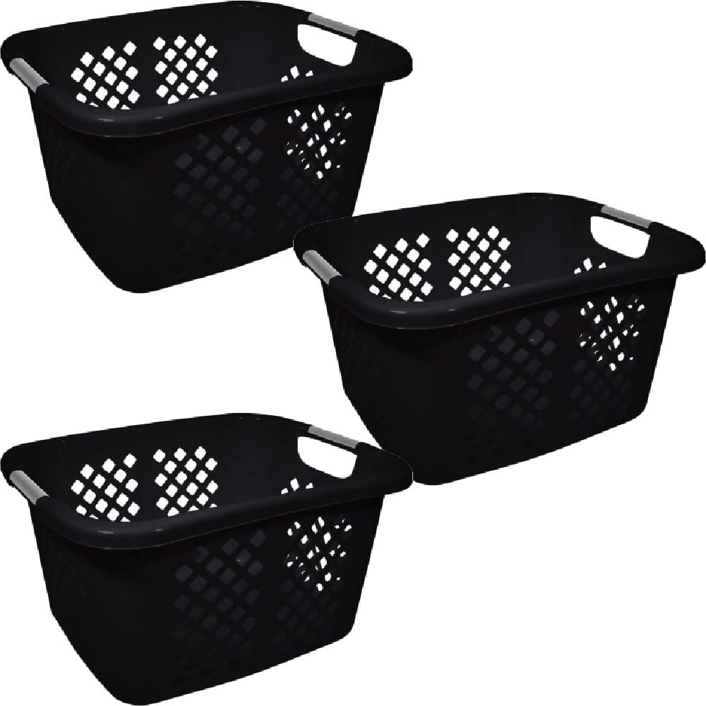 Hms 2253 75 Home Logic 1 5 Bushel Black Laundry Basket Pack 3 Amazon Ca Home Kitchen