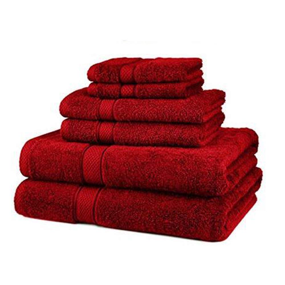 Mesmer 100 Cotton 5 Piece Maroon Towel Set, 360 GSM (1 Bath Towel + 1 Hand Towel + 3 Face Towel