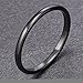 2mm Black Ceramic Rings for Women Comfort Fit Engagement Wedding Band