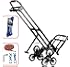Mecete Enhanced Stair Climbing Cart Portable Climbing Cart 460 lb Largest Capacity All Terrain Stair Climbing Hand Truck Heavy Duty with 6 Wheels (Black) 2 Climbing Rope for Heavy Cargo on Stairs