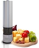 Eukein Electric Pepper Grinder or Salt Grinder Mill, Battery Operated with Light At Bottom
