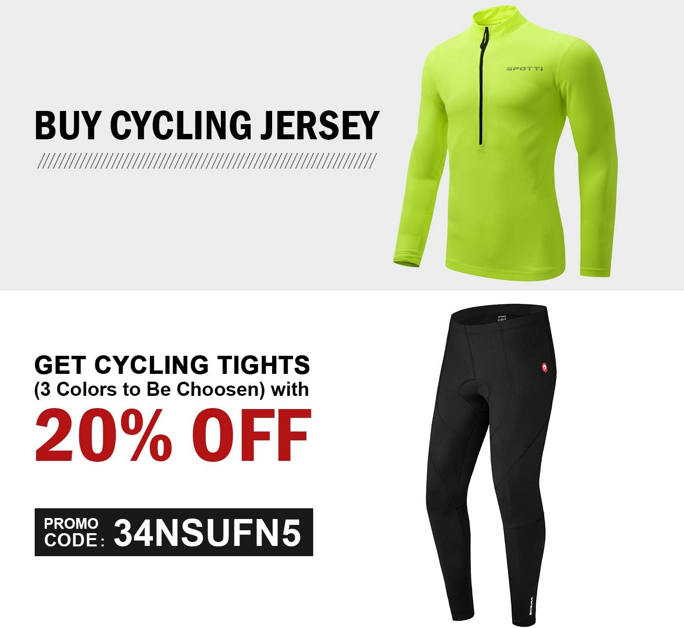 Spotti Men's Cycling Bike Jersey Long Sleeve with 3 Rear Pockets - Moisture Wicking, Breathable, Quick Dry Biking Shirt : Clothing