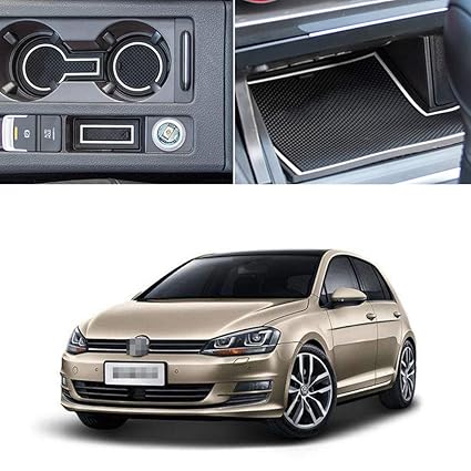 LITTOU Weiß Anti-staub Rutschfeste Innentür, Tasse, Arm Box, lagerung Matte Für Golf 7 (9pcs)