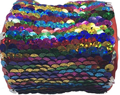 Rainbow SEQUIN FLIP BRACELET with Reversible Sequins &amp; Velvet Lining Mermaid Jewelry