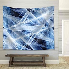 Texture of Ice of Baikal Lake in Siberia - Fabric Wall Tapestry Home Decor - 51x60 inches