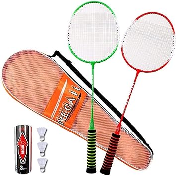 Amazon Co Jp 工場直接regailバドミントンラケット796鋼合金2スティックボールスポンジグリップラケット男性と女性 Sports