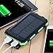 Solar Charger 30000mAh Power Bank Portable Backup Battery Waterproof Panel Charger for Cellphone,Tablet and Most Gadget w/ Dual USB, LED Light, Compass, Hook for Indoor and Outdoor Charging (Green)
