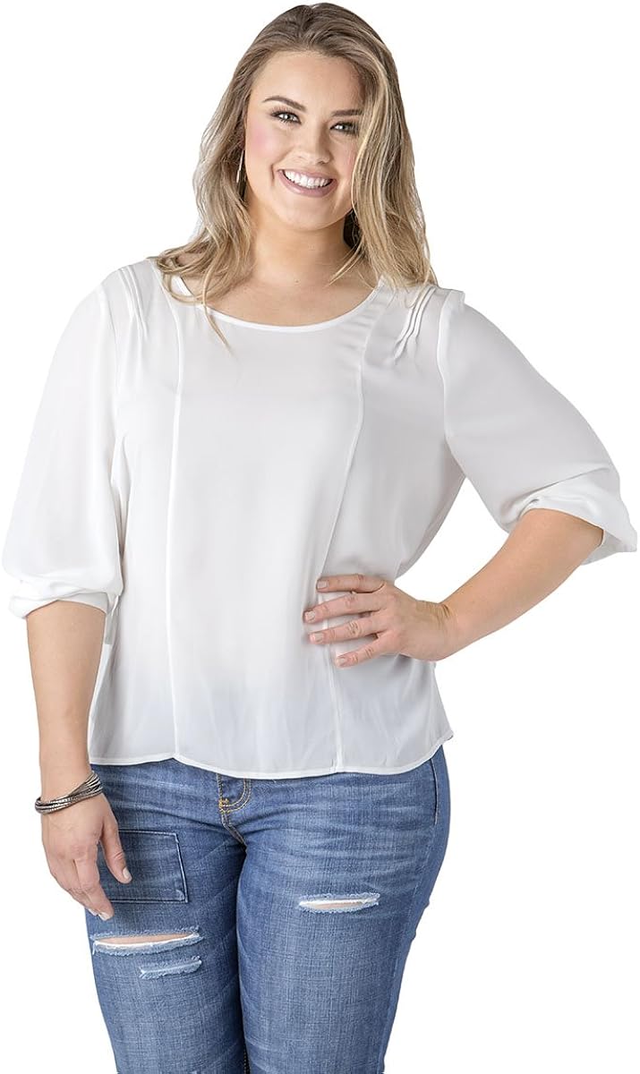 plus size white chiffon top