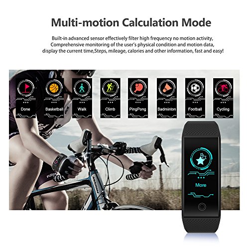 RONGT Waterproof Fitness Tracker with HD Colorful Screen, Fitness Activity Tracker Bands Bracelet for Kids Girls Men Women, Sports Swimming Gym Slim cycling Smart fitness tracker watch (black)