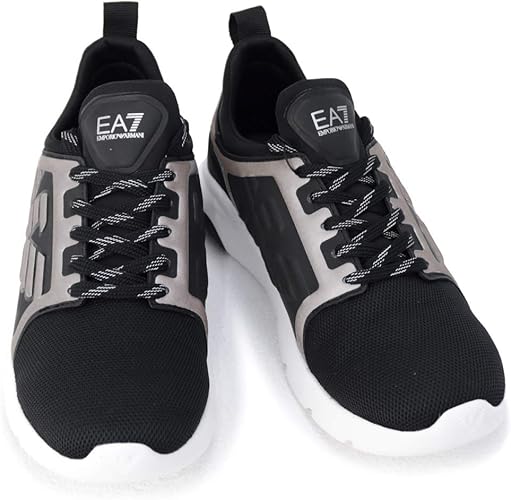 Amazon イーエーセブン Emporio Armani Ea7 靴 メンズ スニーカー ブラック シルバー X8x057 Xcc55 N629 Black Silver 並行輸入品 イーエーセブン シューズ バッグ