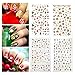 Fanme Christmas Nail Stickers 3D Nail Art Tattoo Decals DIY Nail Art Decoration Self-adhesive Tip Stickers 4Sheets (Christmas)