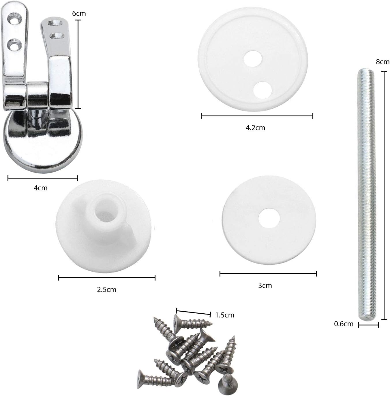 Toilet Seat Hinge 2Pcs for Wood & MDF Toilet Seats - Image 4