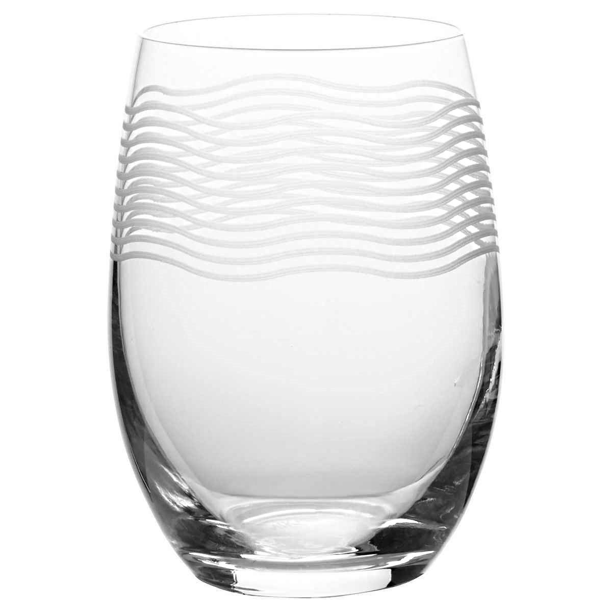 Mikasa Cheers Stemless Etched Wine Glasses, Fine European LeadFree