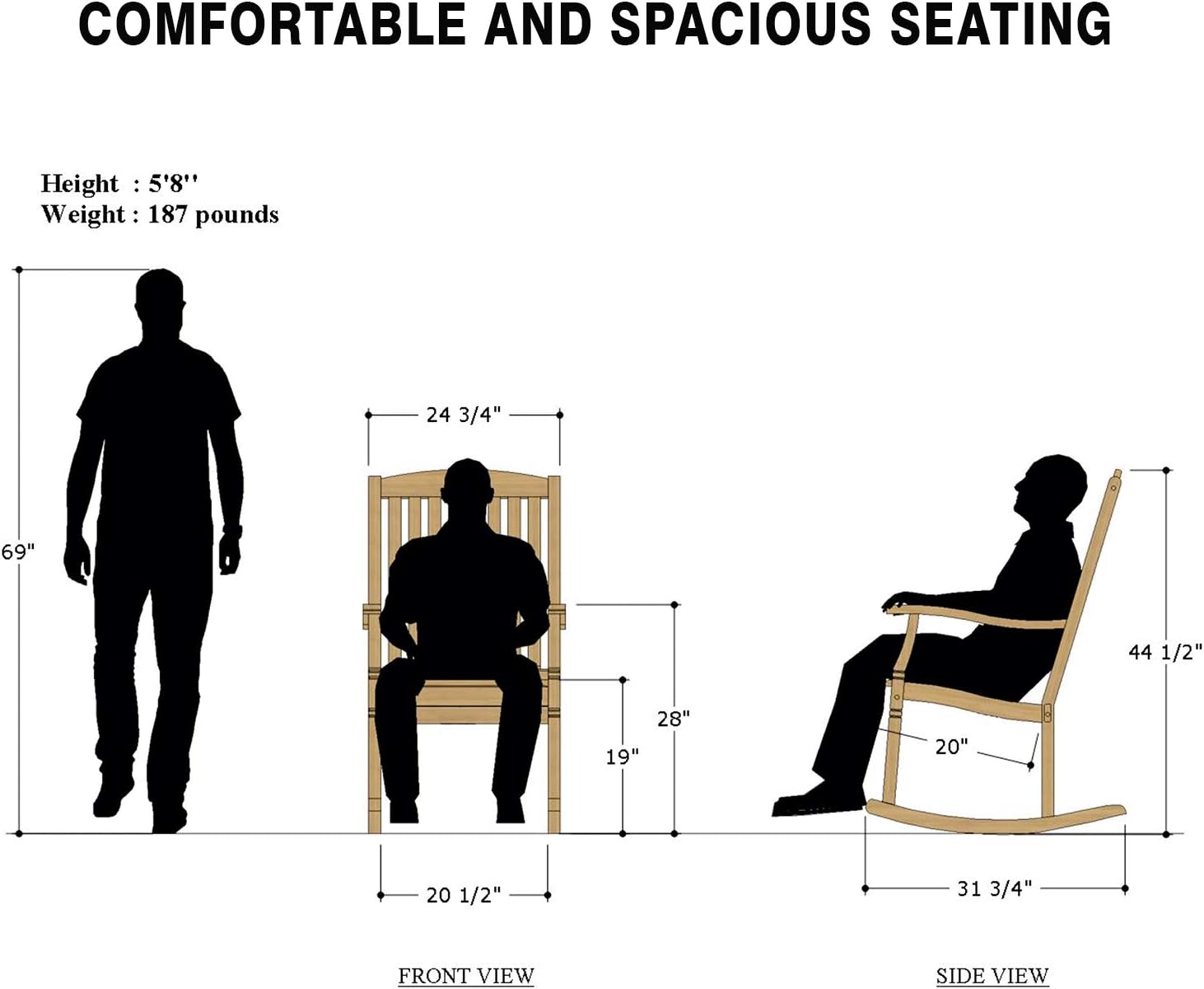 Cambridge Casual Indonesian Arie, Rocking Chair, Single Item/Natural Teak: Garden & Outdoor