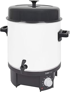 Clatronic EKA 3338 Einkochautomat mit Zapfhahn, 25 Liter, 1800 Watt, weiß