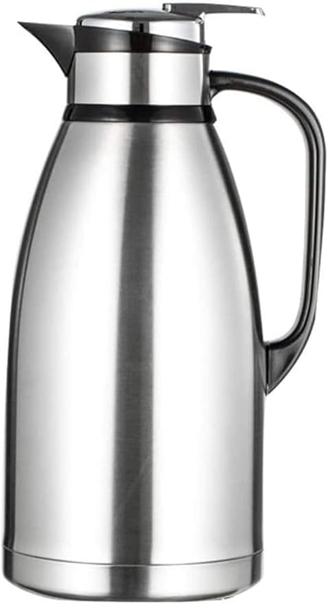 Amazon ステンレス鋼サーマルフラスコジャグ真空断熱カラフコーヒーポット ドリップフリースパウトとボタンを押して 冷水と温水のフラスコを注ぎます 2l 水筒 マグボトル オンライン通販